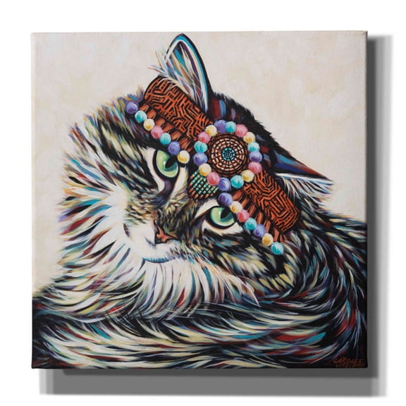 Epic Graffiti 'Hippie Cat I' by Carolee Vitaletti, Canvas Wall Art, 18"x18"