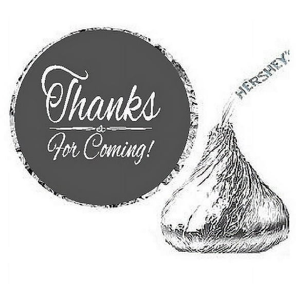 216ct Grey Thanks for Coming Party Favor Candy Decoration Stickers Labels Fits Kisses Chocolates Party Favors Envelope