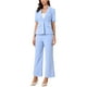thumbnail image 2 of Conjunto de traje de oficina para mujeres INSPIRE CHIC, blazer de manga corta de un botón y pantalones de traje M azul claro, 2 of 6