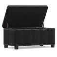 thumbnail image 4 of Simpli Home Amelia 34" Transitional Rectangle Ottoman Bench in Black Faux Leather, 4 of 14