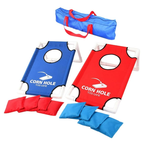 Conjunto de de lanzamiento de agujero de maíz sólido y 8 piezas de bolsa de frijol de maíz de juguete para fiestas familiares de jardín SM SunniMix Juego de Cornhole