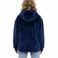 thumbnail image 5 of LWFFDAW Pet Pouch Hoodie for Women Long Sleeve Dog Carrier Fuzzy Fleece Hoodies Winter Loose Oversized Hoodie with Kangaroo Pocket, 5 of 7
