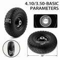 thumbnail image 5 of Set of Two 10-Inch Solid Wheelbarrow Tires Rubber Wheels - Replacement Flat-Free Tire Size 3.50-4" with 5/8" Bearings And a 2.2" Offset Hub PU Material (650G), 5 of 7