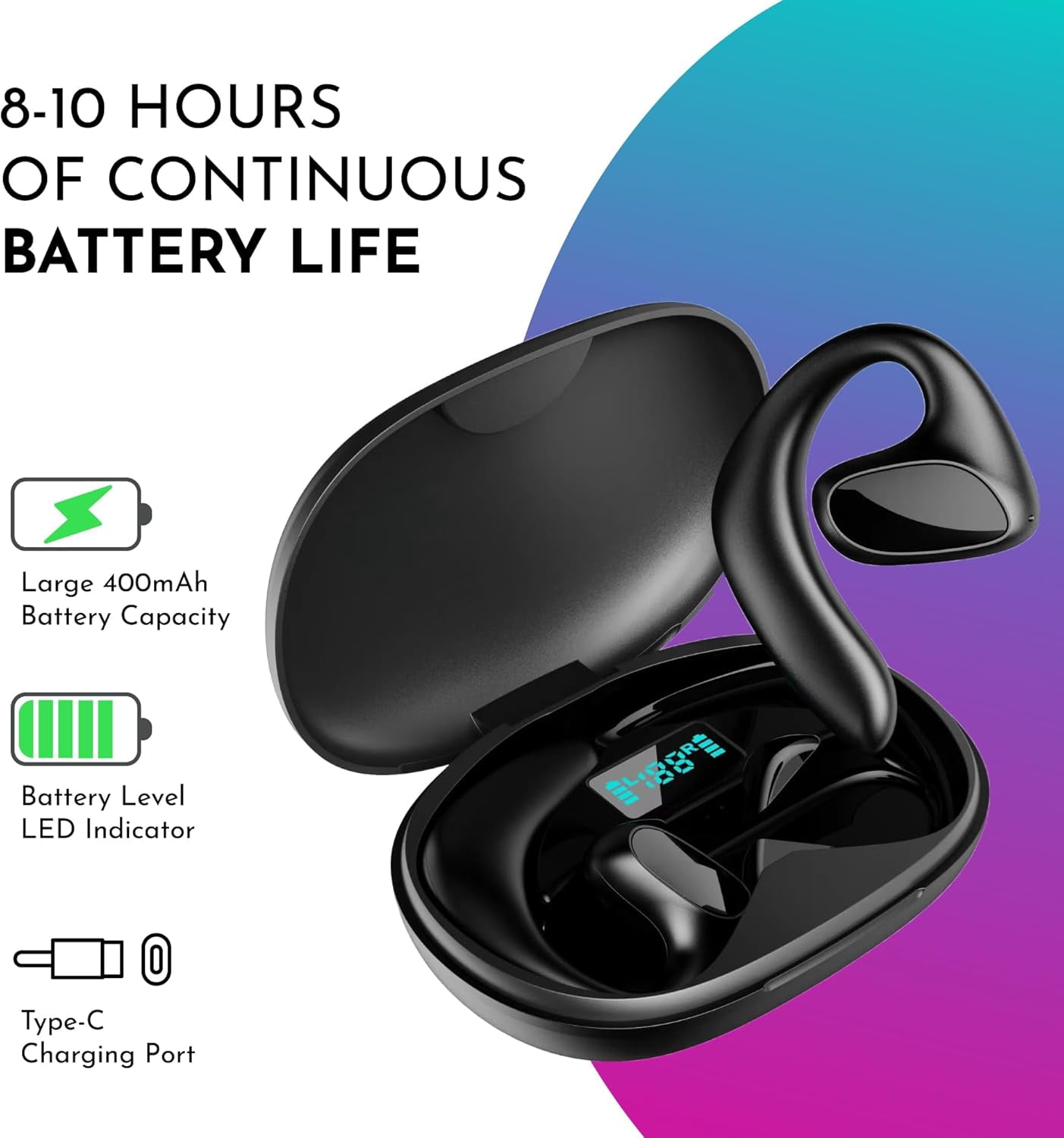 2026 Translation Earbuds Real Time - All Language Translator Headphone Translating Earpiece Device - Wireless Bluetooth Ear Bud Offline Live Translate Earphone Interpreter Open Earpod (Black)