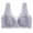 Grey, variant on Women's Front Closure Lace Wireless Bra Seamless T Back Plus Size Comfort Support Bra for Large Bust,L