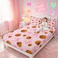 thumbnail image 3 of meiyoeat Cute Basketball Bed Sheets for Girls, Kawaii Pink Bow Star Full Size Sheets, 4-Piece, 1 Flat Sheet, 1 Fitted Sheet and 2 Pillowcases, 3 of 5
