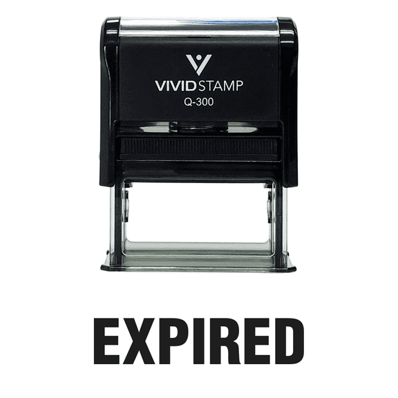 Vivid Stamp Expired Self Inking Rubber Stamp (Black Ink) - Large