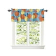 thumbnail image 2 of Kitchen Cafe Valance Curtain for Small Windows,Summer Lemon Orange and Cherry Rod Pocket Short Valances Farm Citrus Fruit on Blue Window Treatment Panel for Living Room/Bedroom/Bathroom,42x18in, 2 of 9