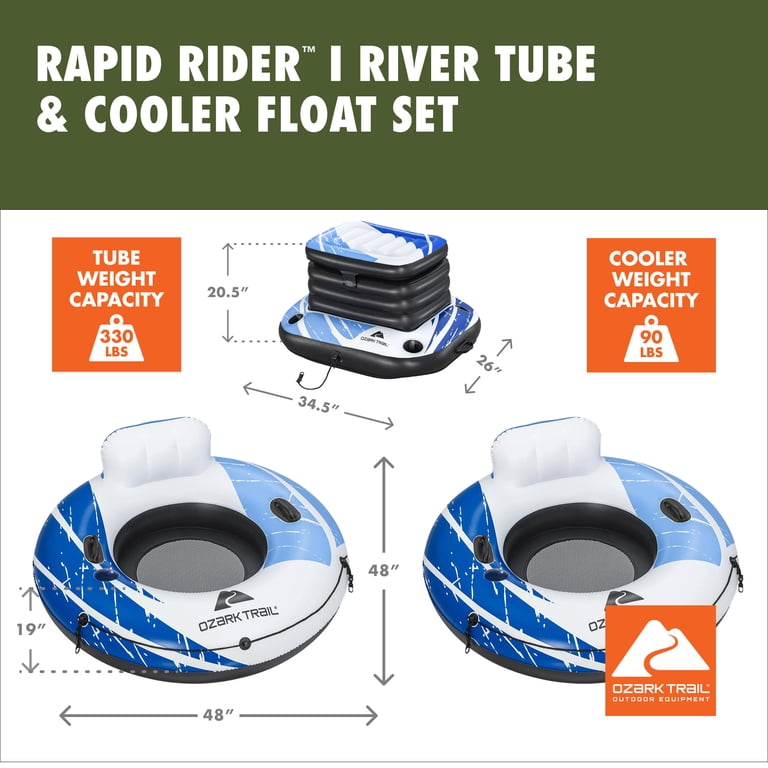 Free Shipping! Ozark Trail Floating Lake Ice Cooler RIVER Tubes 48
