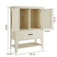 thumbnail image 3 of Yiwa White Rattan Storage Cabinet with 2 Doors, Drawer and Open Shelf, 3 of 8