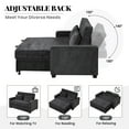 thumbnail image 5 of 65.7" Velvet Upholstered Sleeper Sofa with 2 Throw Pillows,Pull Out Sofa Bed Couch with Dual USB Charging Port and Adjustable Backrest,Loveseat for Apartment Office Living Room,Black, 5 of 7