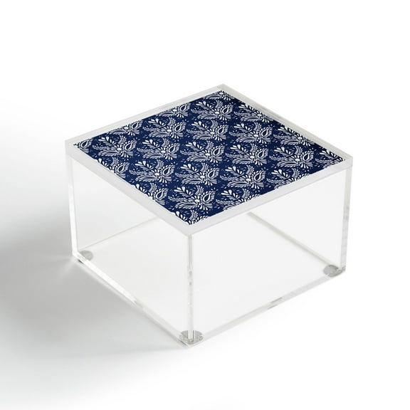 Society6 Marta Barragan Camarasa Pattern Indigo Watercolor Acrylic Box