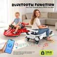 thumbnail image 6 of 12V Electric Wiggle Car Ultra with Pedals, Rechargeable Swing & Drift Car, Anti-Rollover Design with Backrest, Spray, Flashing Lights, Music & Bluetooth, for Ages 3 and Up, 150 lbs(Red + Black), 6 of 8