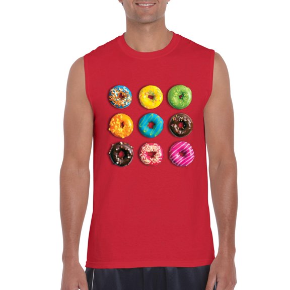 IWPF - Men's Graphic T-Shirt Sleeveless - Love Food Donuts Doughnuts