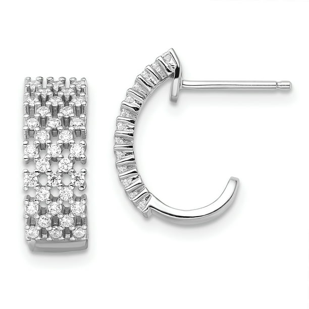 IceCarats 925 Sterling Silver Cubic Zirconia Cz Hoop Post Stud