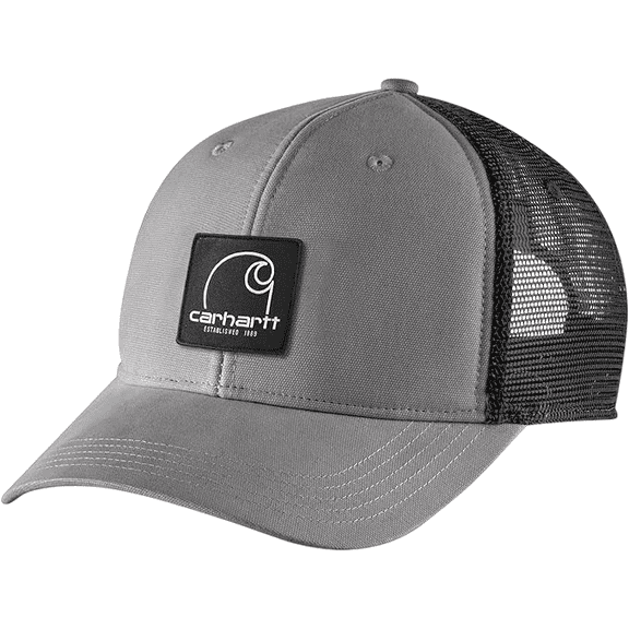 Carhartt Men's Canvas Mesh-Back C Patch Cap, Asphalt, One Size