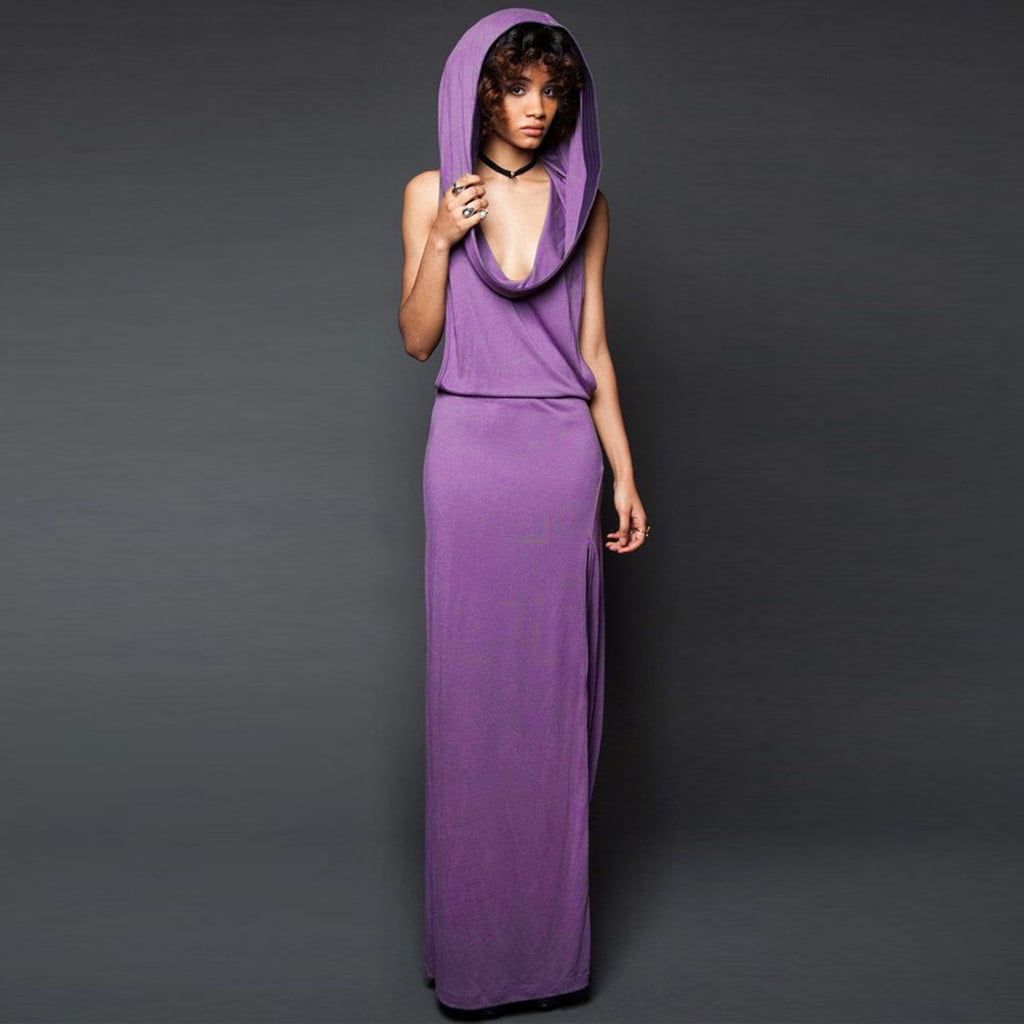 Women's Vintage Celtic Backless Sleeveless Hooded Maxi Dress Note Please  Buy One Or Two Sizes Larger - Walmart.com