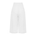 thumbnail image 3 of Women'S Cotton And Linen Solid Elastic Waist Cropped High Waist Casual Pants Sweatpants, 3 of 4