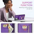 thumbnail image 6 of Dteck for Apple iPhone 15 Plus Zipper Pocket Case, Flip PU Leather Wallet Crossbody Shoulder Strap Lanyard Case with Credit Card Holder Women RFID Blocking Protective Purse Cover, purple, 6 of 6