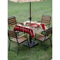 thumbnail image 3 of Outdoor Tablecloth with Umbrella Hole and Zipper, Valentine's Day Square Table Cloth 54x54 Inch Waterproof Tablecloth, Red Roses Truck Black Red Plaid Rustic Picnic Table Cover for Patio Camping, 3 of 7