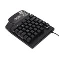 thumbnail image 3 of Teclado para juegos con una mano, 35 teclas, LED único, diseño ergonómico brillante, miniteclado negro para juegos de deportes electrónicos, 3 of 5