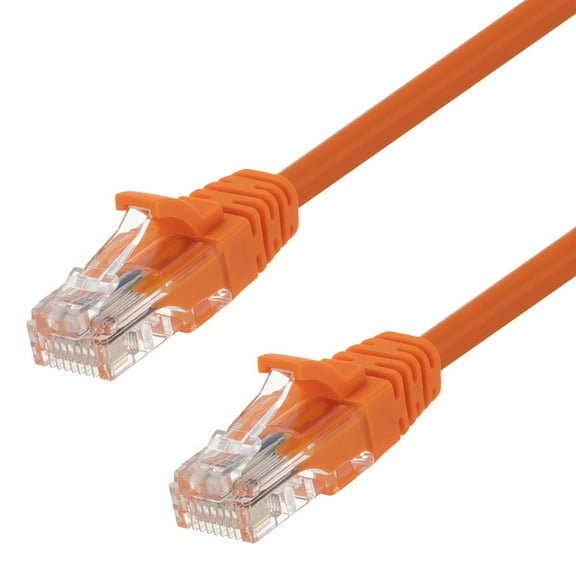 NavePoint Patch Cable, CAT5e, UTP, 24AWG/7*0.18 MM, 1 Ft,  10 pack, Orange