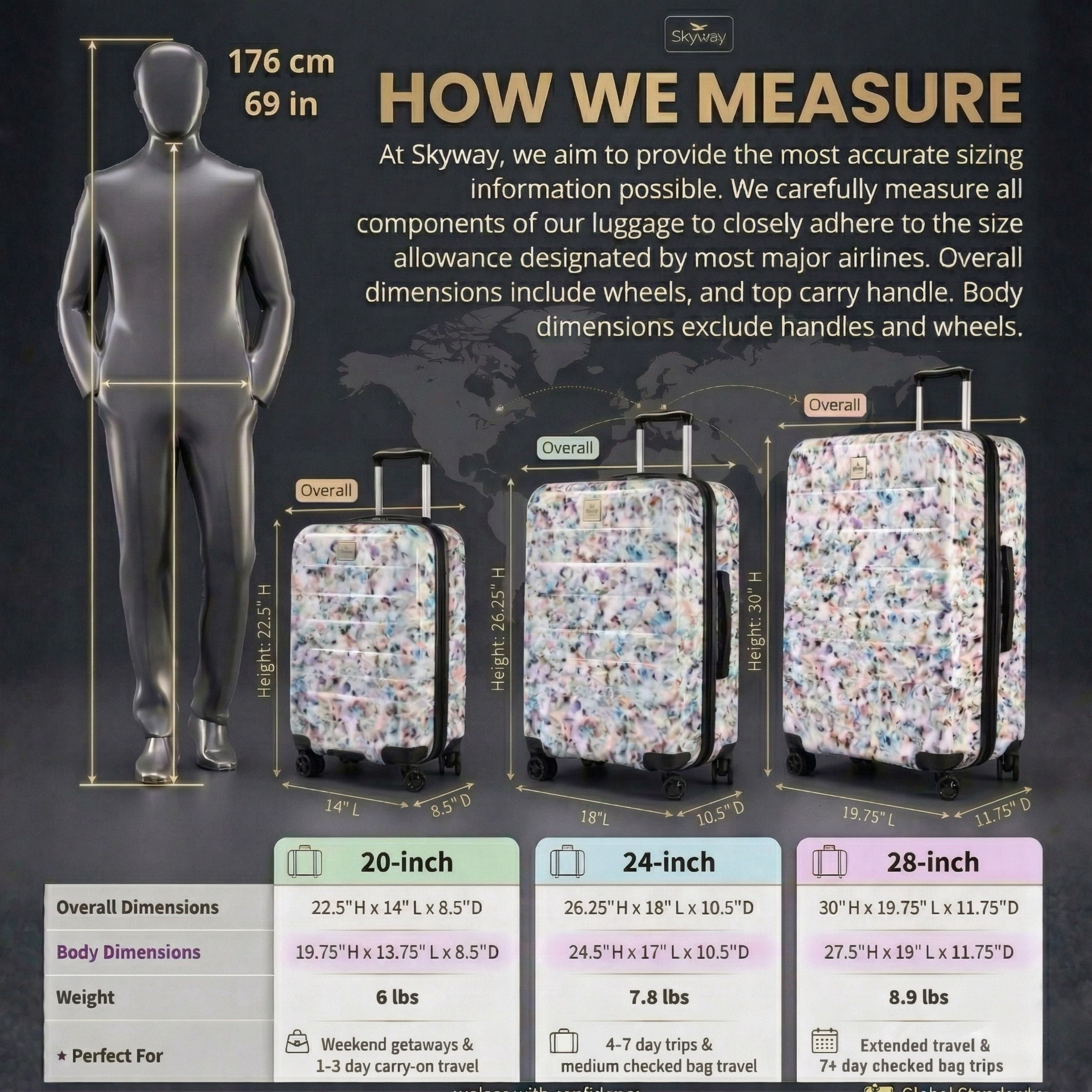 Skyway Luggage Epic 2.0 28" Hardside 8-Wheel Large Check-In Spinner