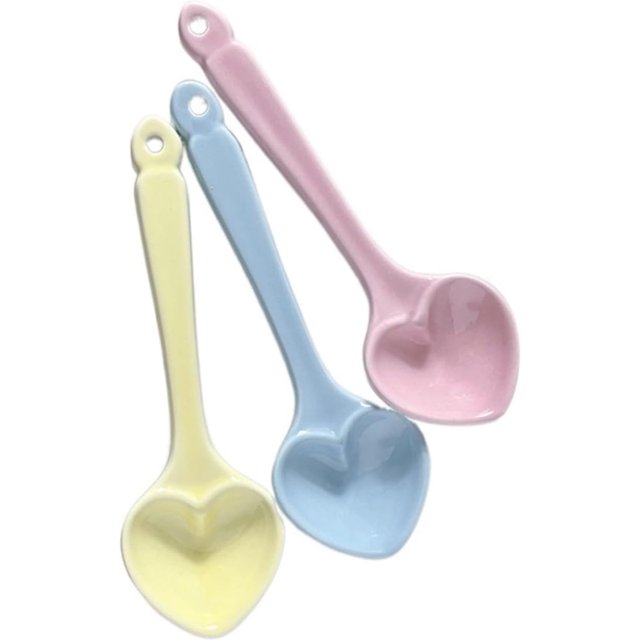 Cucharas de café Cuchara de amor Cuchara de café con corazón Cuchara linda Cuchara de postre rosa