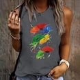 thumbnail image 2 of Camiseta holgada sin mangas con cuello redondo y estampado de flores informales de verano para mujer Pompotops  lopia994198, 2 of 5