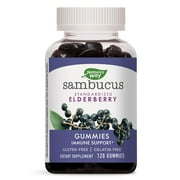 Nature's Way Sambucus Elderberry Herbal Gummies, Gluten Free (120 Count)