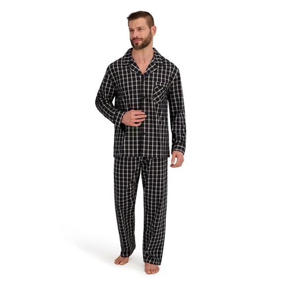Hanes Men's Stretch Woven Pajama Set, 2-Piece, Sizes S-2XL