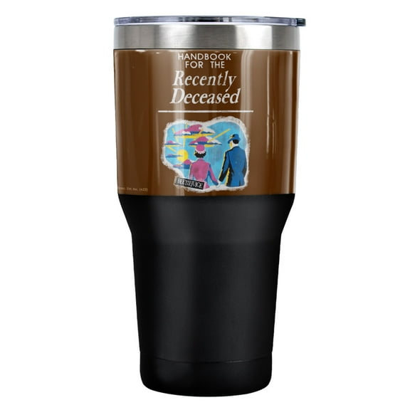 Beetlejuice The Handbook Stainless Steel Tumbler 30 oz Coffee Travel Cup, Vacuum Insulated & Double Wall with Leakproof Sliding Lid