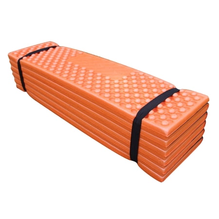 Hemoton Thickenm Foldable Picnic Mat Camping Egg Tray Pattern Beach Pad Light Weight Mattress Multi-Functional Mat for Travel Outdoor (Orange and Black)