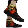 thumbnail image 6 of Coolcustomize Fashion Gothic Skull Flame High-Top Canvas Shoes for Men Women Stylish Comfort Unisex Lace up Flat Walking Casual Sneakers, 6 of 7