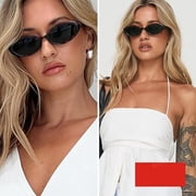 Retro Oval Sunglasses for Women Men Fashion Small Oval Sunglasses 90s Vintage Shades