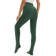 thumbnail image 3 of AINIYS Women's High Waisted Skinny Pantyhose Elastic Waist Stylish Pants for Daily Streetwear Office Outings Green Free Size, 3 of 10