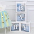 thumbnail image 4 of Cajas para baby shower, decoración de fiesta, 4 cajas de globos transparentes, decoración con letras Abanopi Rosa/BABY, 4 of 7