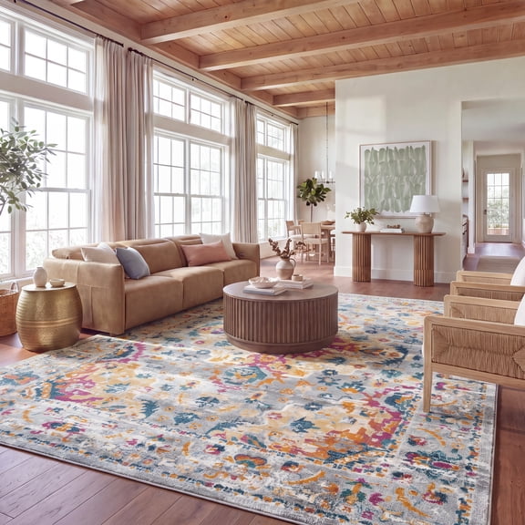 Safavieh Madison Caden Oriental Area Rug, Gray/Fuchsia, 9' x 12'