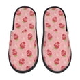 thumbnail image 2 of KLL Strawberries Slippers for Women Men House Slip on Indoor Outdoor Bedroom Furry Fleece Lined Ladies Comfy Anti-Skid Rubber Hard Sole-Medium, 2 of 8