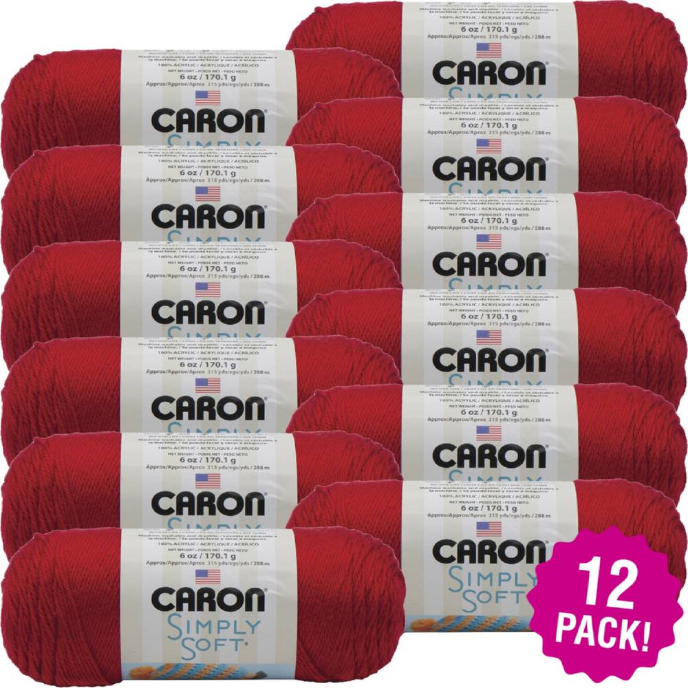 Caron Simply Soft Solids Yarn 12/PkHarvest Red