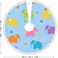 thumbnail image 5 of Christmas Tree Skirt Xmas Tree Skirts 30 in Colorful Elephants and Flowers Christmas Tree Mat for Christmas Holiday Party Ornaments, 5 of 5
