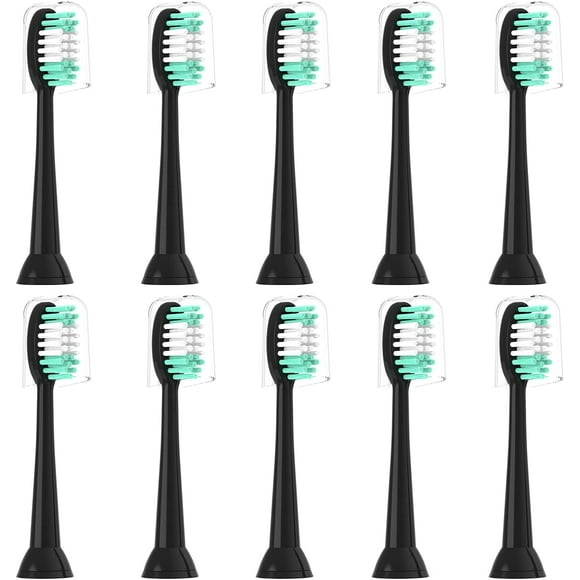 PINHEN Replacement Toothbrush Heads Compatible with AquaSonic Black Series 10 Pack for Electric Toothbrush, Black