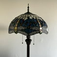 thumbnail image 5 of Enjoy Décor Lamps Tiffany 2-Light Dragonfly Blue Stained Glass Bowl Floor Lamp, 5 of 5