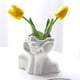 thumbnail image 1 of Jarrón con forma de cara para flores, jarrón con forma de cabeza de niña, jarrón con forma de cuerpo femenino, jarrón de cerámica, elegante y único, floreros de arte moderno para la decoración de la, 1 of 6