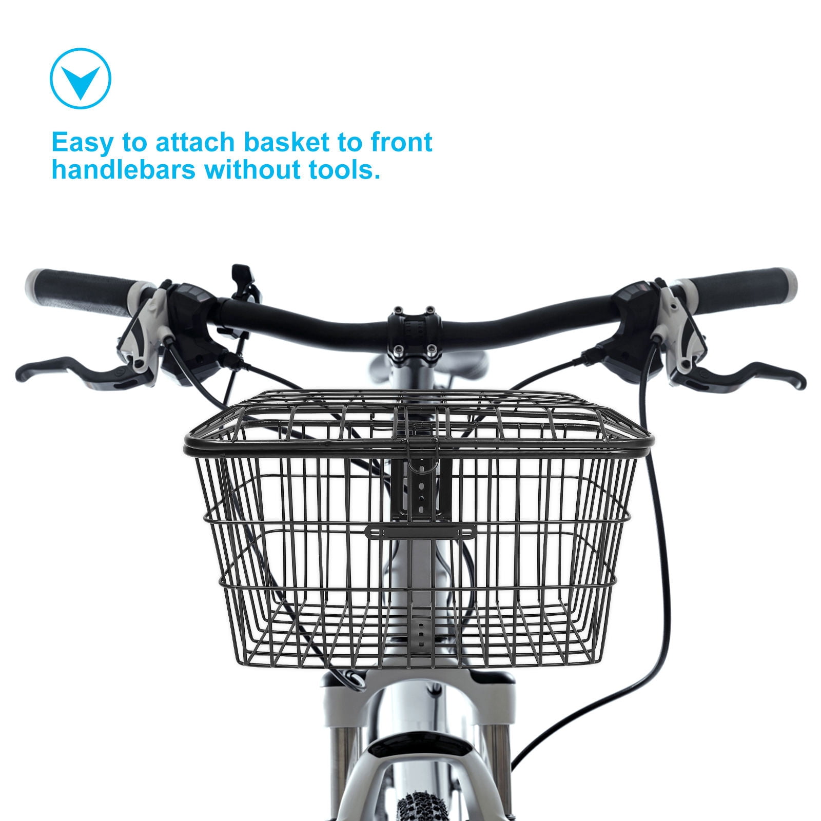 BEADCEST Basket With Lid Iron Water Resistant Black Bike Accessories 1Pack