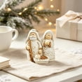 thumbnail image 6 of Lilixerw Christmas Nativity Figurine Cute Holy Family White Gold Baby Manger Tabletop Decor for Home Mantel Shelf Living Room Holiday Decoration, 6 of 6