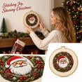 thumbnail image 4 of DIY Christmas Embroidery Cross Stitch Kit, Pre-Printed Xmas Art Pattern, Includes Embroidery Fabric and Full Tool Set, Handmade Craft for Home Wall Hanging and Seasonal Present, 4 of 5