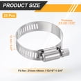 thumbnail image 2 of Uxcell 25 Pcs Hose Clamp 13/16"-1-3/4" Stainless Steel Adjustable Worm Gear Hose Clamp with Phillips Screw, 2 of 6