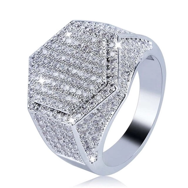 Anillos con incrustaciones de cristal para hombre y mujer, joyería de moda europea y americana para banquete y negocios