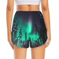 thumbnail image 3 of Picia Northern Lights 2 Pattern Women's 2 in 1 Athletic Running Shorts High Waisted Workout Casual Gym Sweat Shorts with Comfy Liner Zipper Pockets-X-Large, 3 of 9